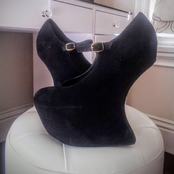 Jeffrey Campbell NIGHTWALK black suede heels sz. 7 - Picture 3 of 6